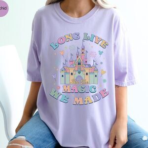 Disneyland Disney World Castle Pastel Rainbow Magic We Made TShirt